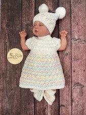 “Bubbles” Dress Set knitting pattern for Reborn doll 16 -22” or 0-3 Mth Baby