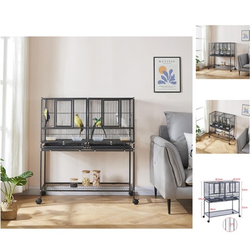 Large metal bird cage with - metal,
