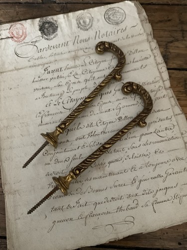 Antique pair french brass - of,