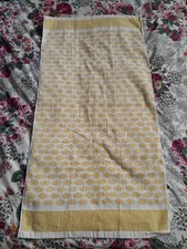 Vintage Horrockses Bathroom Towel Yellow White 100% Cotton Made In England