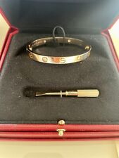 Authentic Cartier Love Bracelet 18k Rose Gold 4 Diamonds Size16 ? Box & Papers