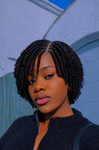 Natural mini twist bob braided - bob,