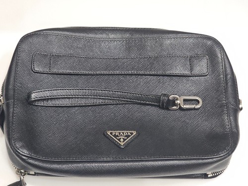 Prada black saffiano - black, leather