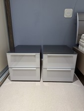 2 X Nolte Bedside Tables, Each With Two Drawers And Glass Top