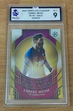Topps Flagship Lionel Messi Barcelona Historic Captain Parallel /50 Graded 9 