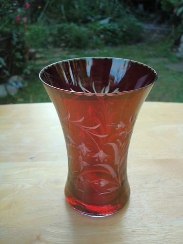 Vintage cranberry and clear - vintage,