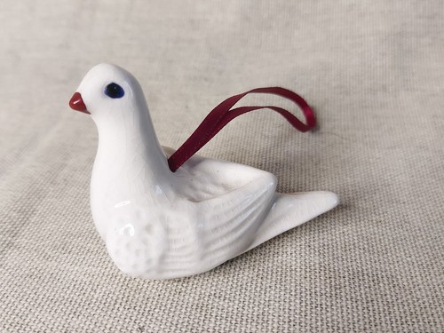 Ceramic dove christmas - ceramic, 3d
