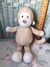 MOTHERCARE BROWN SPOTTY DOTTY MONKEY SOFT TOY CHIME RATTLE COMFORTER DOUDOU
