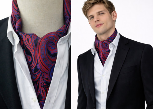 Men cravat ascot - cravat, paisley