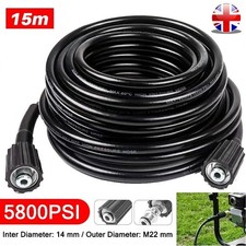 15M Replacement High Pressure Washer Hose Heavy Duty M22 Jet Power Wash Car UK