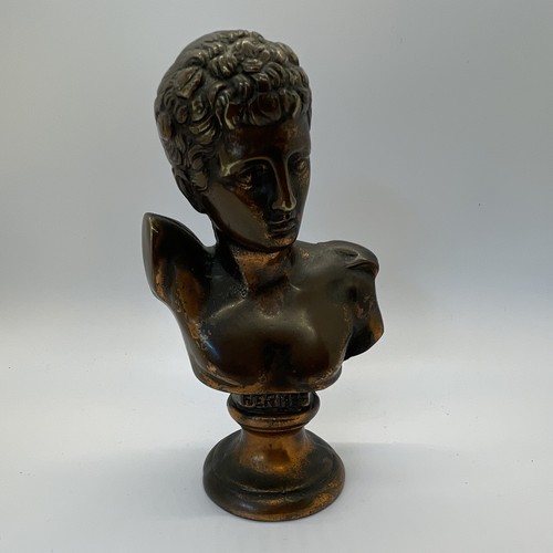 Bronze metal bust hermes - bronze,