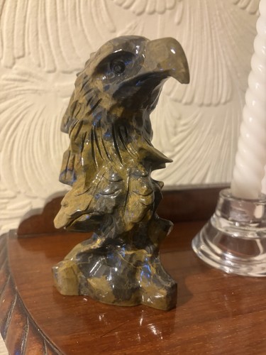 Jasper eagle sculpture crystal - eagle,