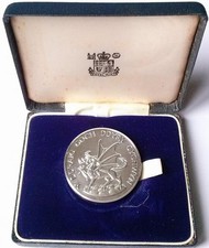 Prince Charles 1969 Silver Piedfort Hallmarked Investiture Medal Cased 70g