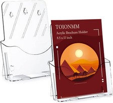 2 Packs Leaflet Holder, A4 Acrylic Brochure Holder, Freestanding Plastic Pamphle