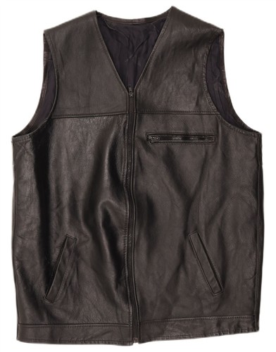 Vintage mens leather gilet - vintage, uk