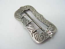 ANTIQUE VICTORIAN HALLMARKED SOLID STERLING SILVER LADIES BELT BUCKLE 1896