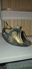 1950s Walter Bosse Brass Open Mouth Fish Figure Made In Germany Ashtray German
