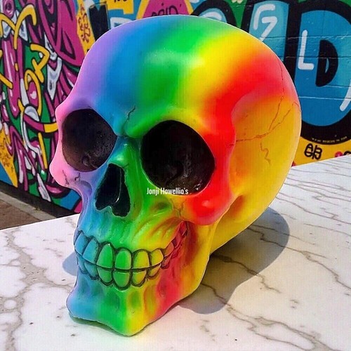 Rainbow skull ornament gothic - ornament,