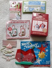 4 Christmas Decoration Kits- Felt, Sewing, CrossStitch plus Star Maker and Twine