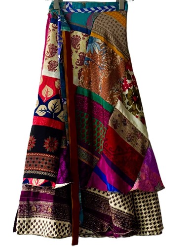 Silk wrap skirt - wrap,