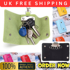 Unisex Leather Key Holder Wallet Purse Bag Case Key Ring Pouch Safe Hanger Gift