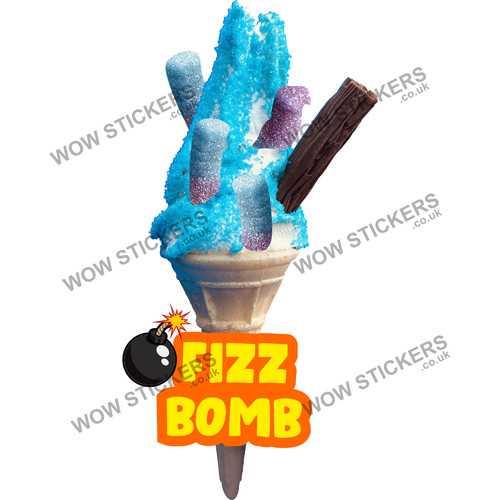 Fizz bomb ice cream - ice, cone