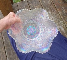 DUGAN WHITE CARNIVAL GLASS
