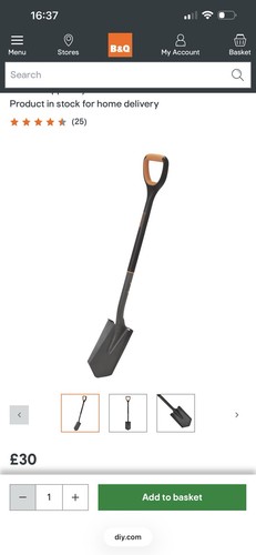 Handle trenching shovel long - trenching,