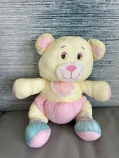 Vintage multicoloured Bear Teddy soft plush puffy 80s 90s teddy 16” tall