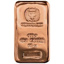 10oz Germania Mint Copper Cast Bar 999 Fine Bullion Cu 10 ounce oz Ingot