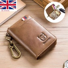 Genuine Leather Wallet Keychain Key Holder Case Zipper Pouch Bag Purse Unisex