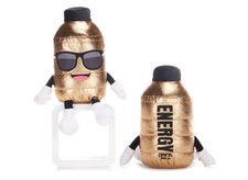 Clearance 12" GOLD ENERGY DRINK Soft Toy Beanbag – Case of 36 – £2.25+VAT Each
