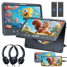 2x10.1" Dual Screen Car DVD Players with Mounting Brackets HDMI USB/SD Headsets