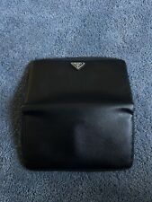 prada mens leather Vertical Wallet bag Zip Black