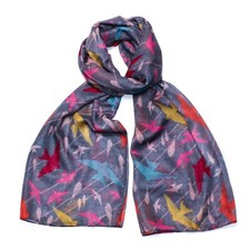 New Grey Multi-colour Swallow Bird Scarf