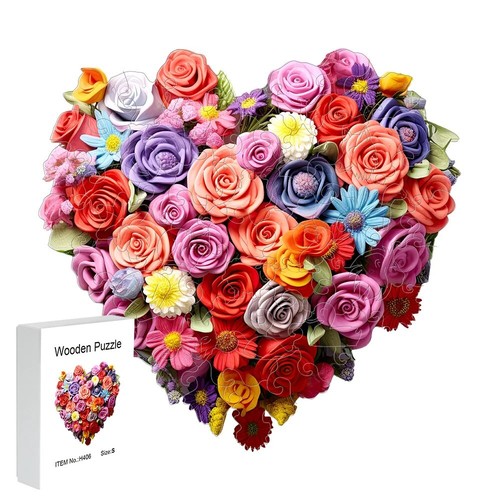 Wooden jigsaw love - wooden,