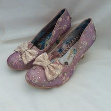 Irregular Choice Women's Bow Front  Heels Lilac Embroidery Size 41