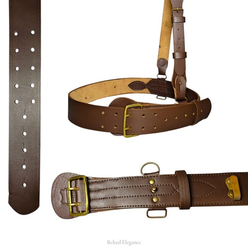 Sam browne belt - brown, genuine