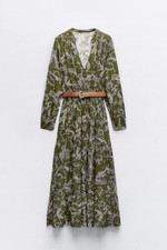 ZARA BELTED PAISLEY PRINT MIDI