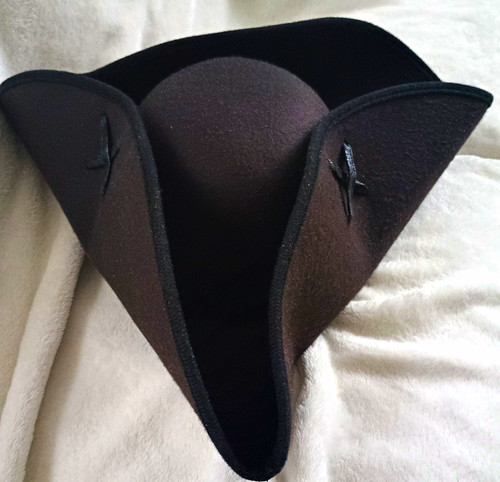 Black felt tricorn pirate - felt,