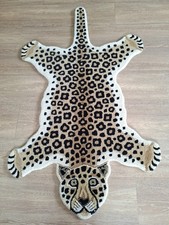 LEOPARD SKIN SHAPED WOOL RUG - 151 CM X 90 CM (5 FT X 3 FT)