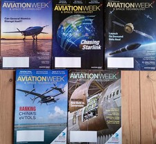 Five AVIATION WEEK & SPACE TECHNOLOGY MAGAZINES -July 14th - Sept 28th 2025.