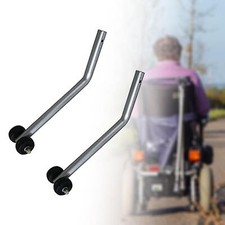 2 Pieces Anti Tipper Set for Wheelchairs Small Footwheel Auxiliary Uphill
