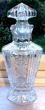 ART DECO CRYSTAL GLASS COCKTAIL SHAKER BOHEMIA MULTI CUT