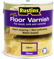 Rustins  Floor Varnish for Wood  Hard Floors  GLOSS  CLEAR  1L