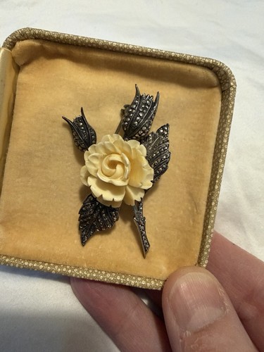 Rose marcasite sterling silver - rose,