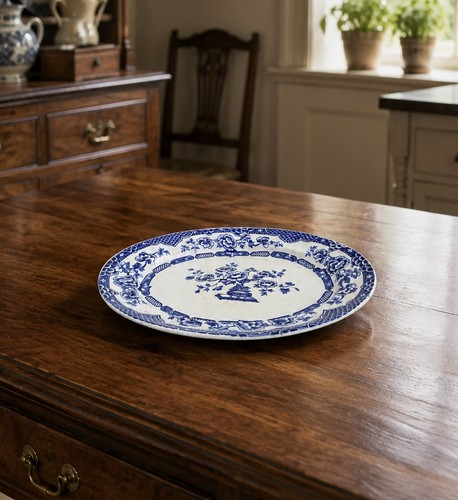 Vintage blue white ironstone - blue,
