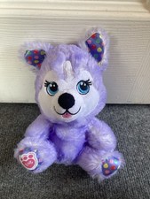 Build a Bear Purple Gumdrop Husky Pup Buddies Smallfry 7" Stuffed Plush Soft Toy