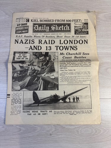 Daily sketch newspaper august - newspaper,
