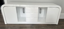 150cm High Gloss TV Unit Cabinet Stand  White with storage draws and cupboards